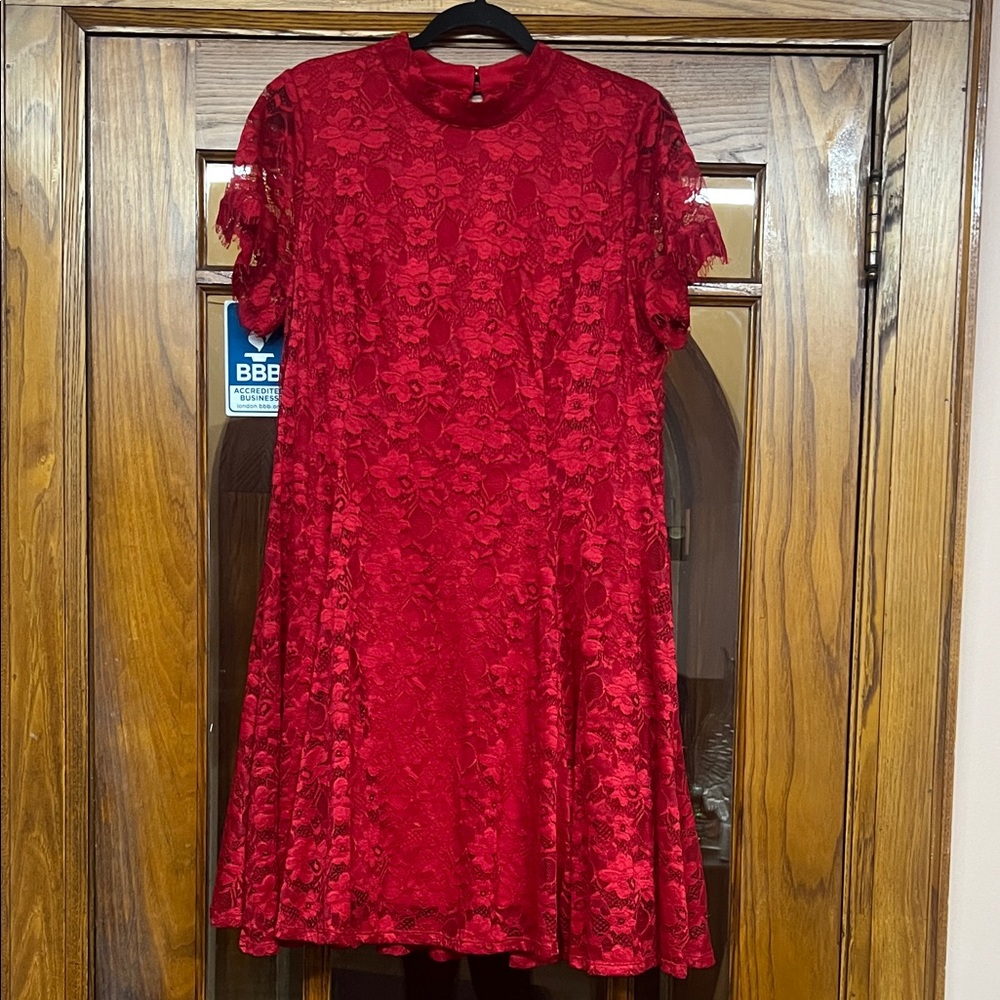 Torrid Mini Lace High Neck Skater Dress